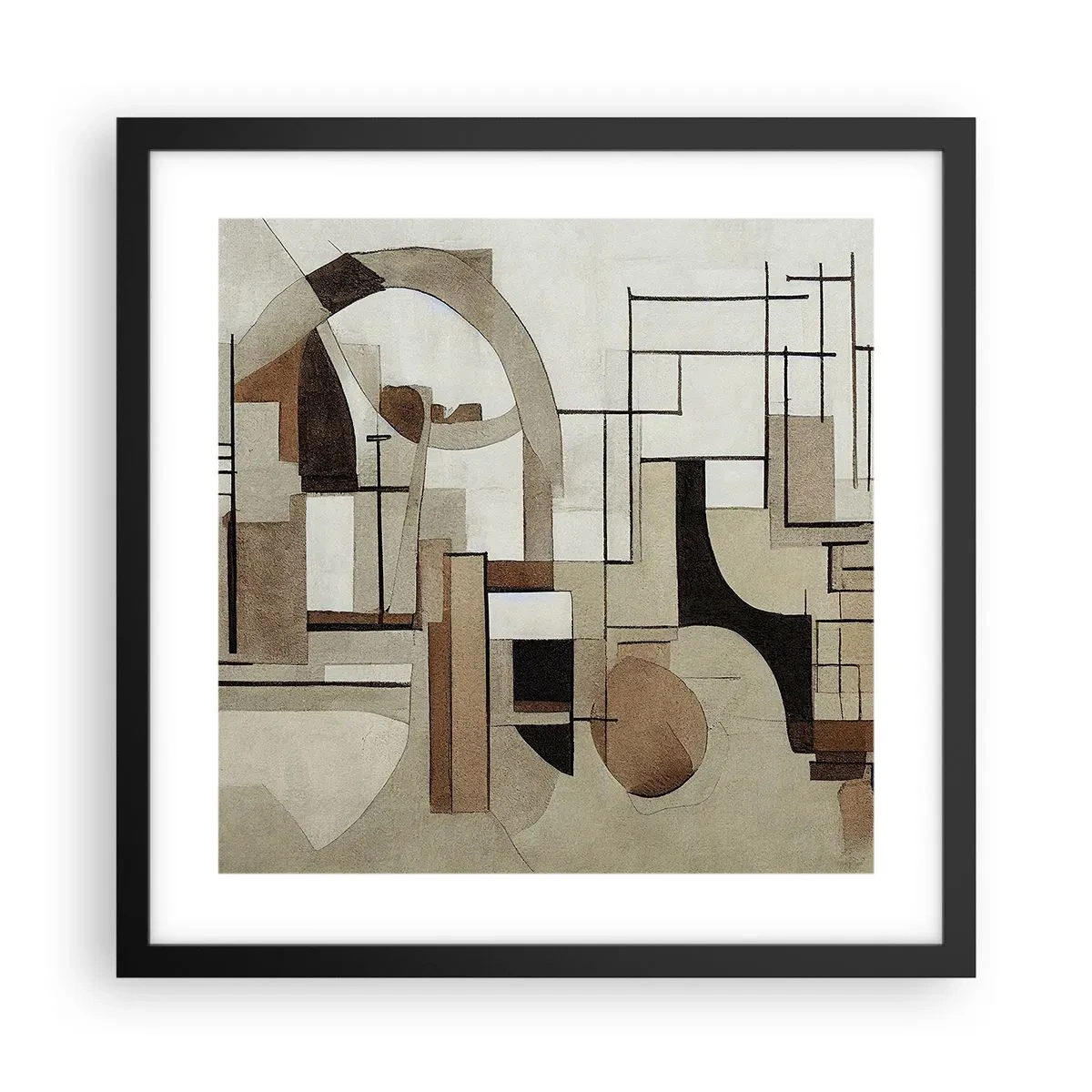 Affiche dans un cadre noir - Poster - Paysage urbain 2.0 - 40x40 cm