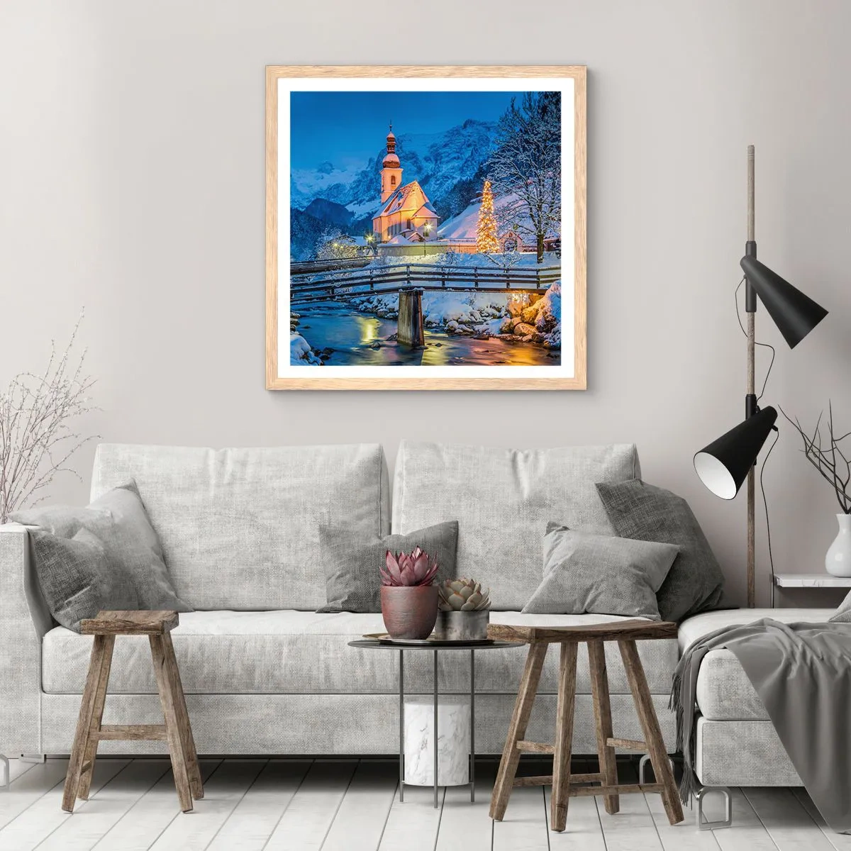 Affiche dans un chêne clair - Poster - L'âme du monde - 60x60 cm