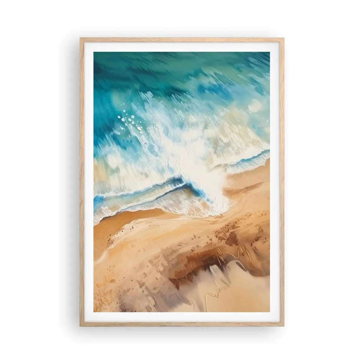 Affiche dans un chêne clair - Poster - La vague qui revient - 70x100 cm