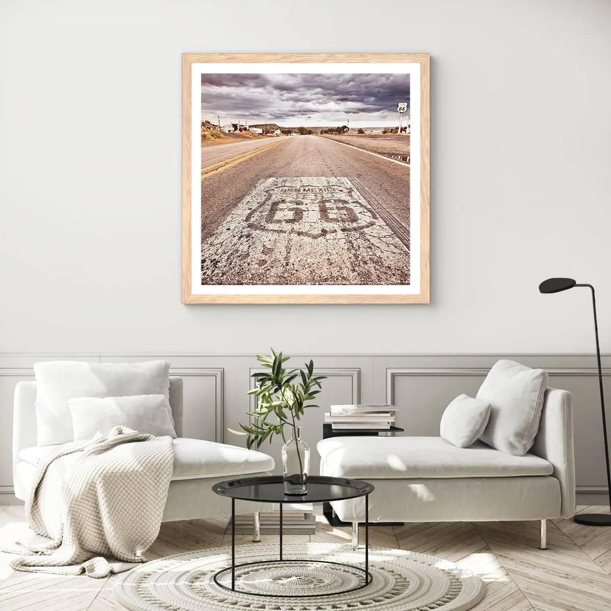 Affiche dans un chêne clair - Poster - Mother Road - une légende américaine - 30x30 cm