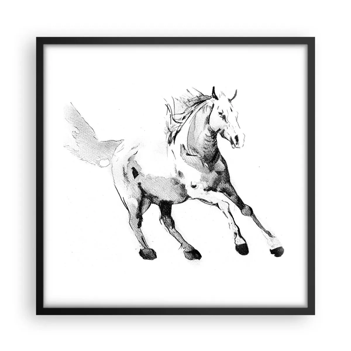 Affiche dans un cadre noir - Poster - Âme indomptée - 50x50 cm