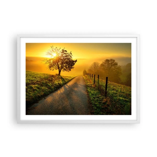 Affiche dans un cadre blanc - Poster - Après-midi de miel - 70x50 cm