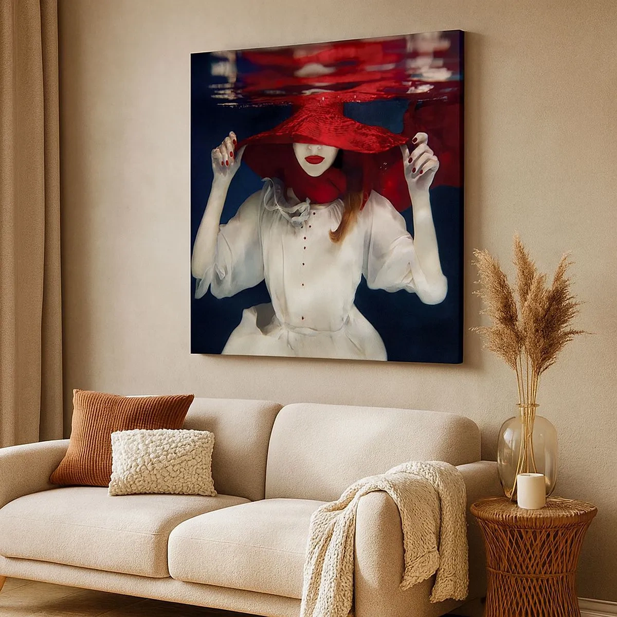Impression sur toile - Image sur toile - Femme mystérieuse - 30x30 cm