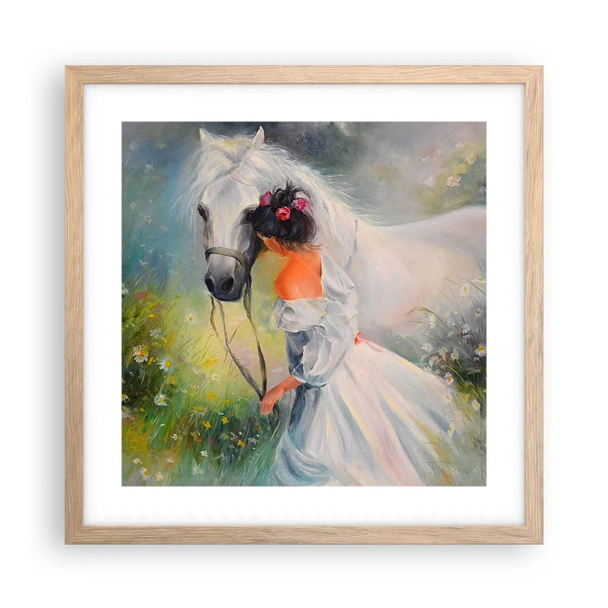 Affiche dans un chêne clair - Poster - Comme dans un beau rêve - 40x40 cm
