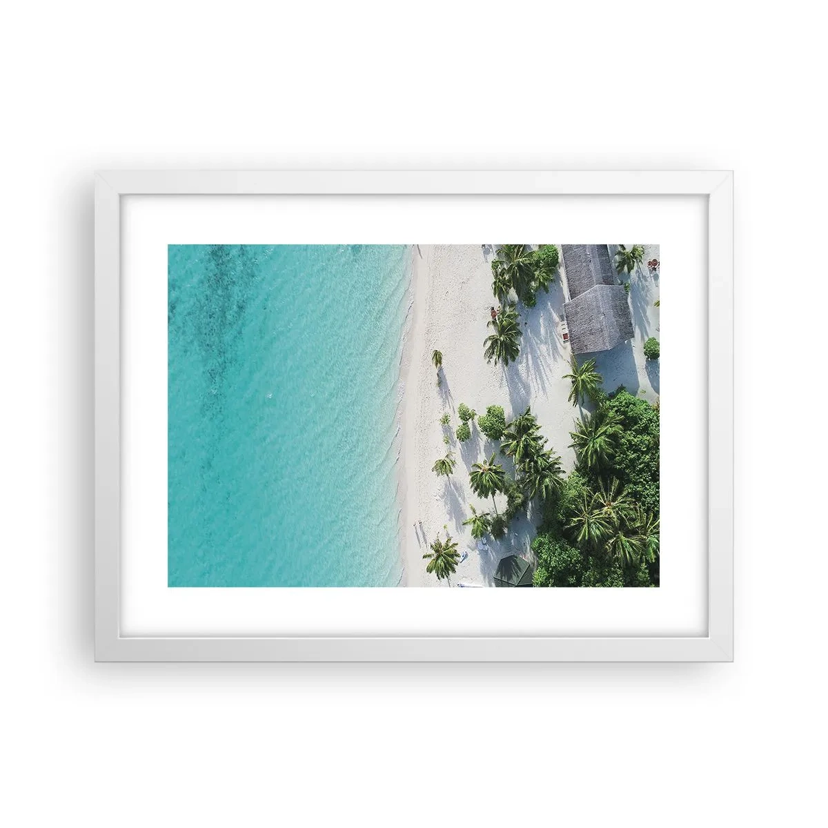 Affiche dans un cadre blanc - Poster - Vacances au paradis - 40x30 cm