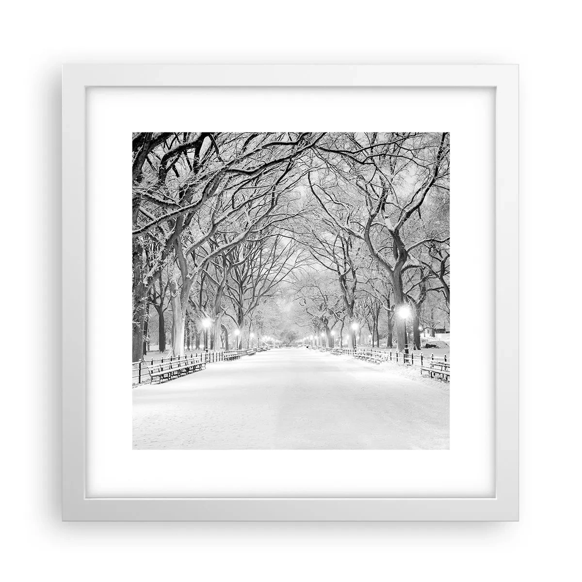 Affiche dans un cadre blanc - Poster - Les quatres saisons – l’hiver - 30x30 cm