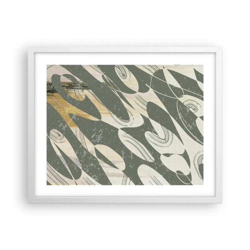 Affiche dans un cadre blanc - Poster - Abstraction rythmique - 50x40 cm