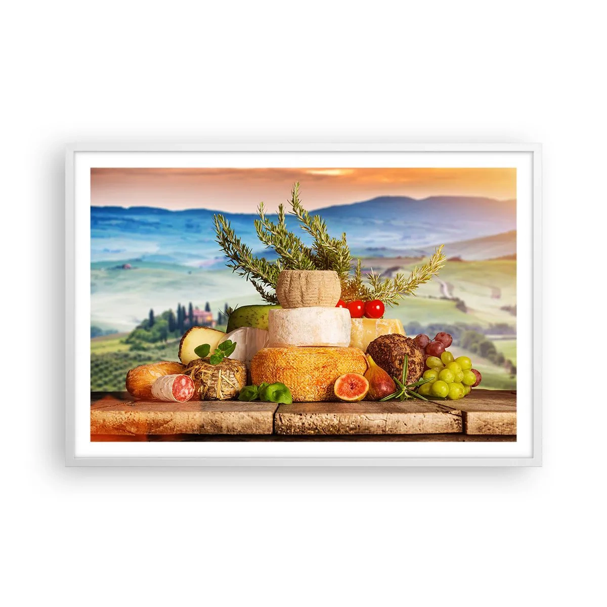 Affiche dans un cadre blanc - Poster - La joie de vivre à l'italienne - 91x61 cm