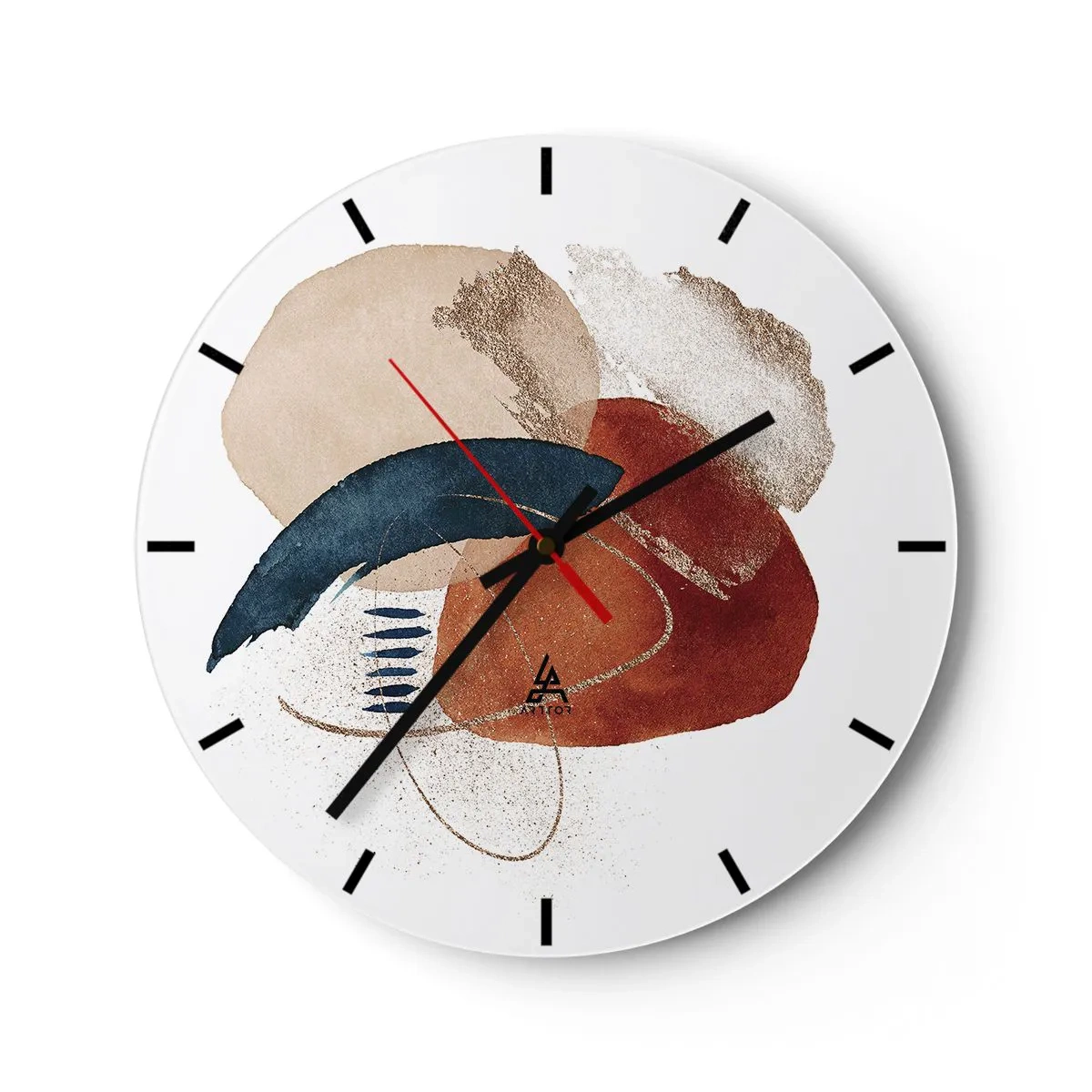 Horloge murale - Pendule murale - Composition ovale - 40x40 cm