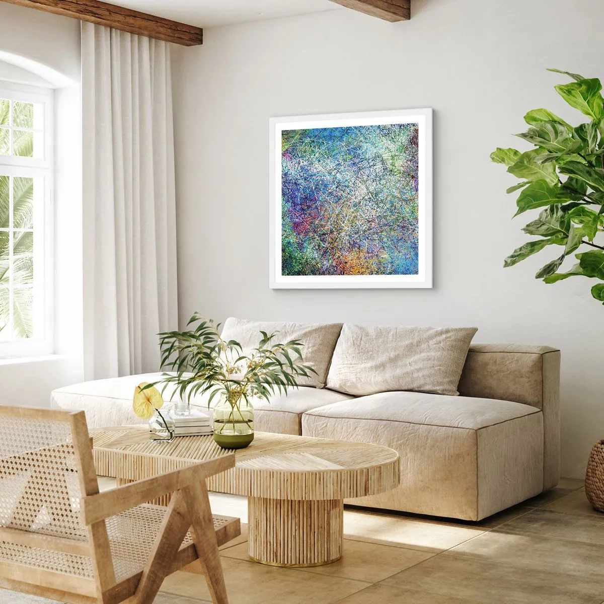 Affiche dans un cadre blanc - Poster - Ce n'est pas si simple - 60x60 cm