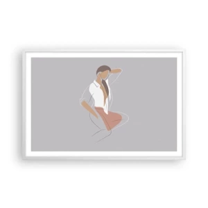 Affiche dans un cadre blanc - Poster - Contour gracieux - 91x61 cm