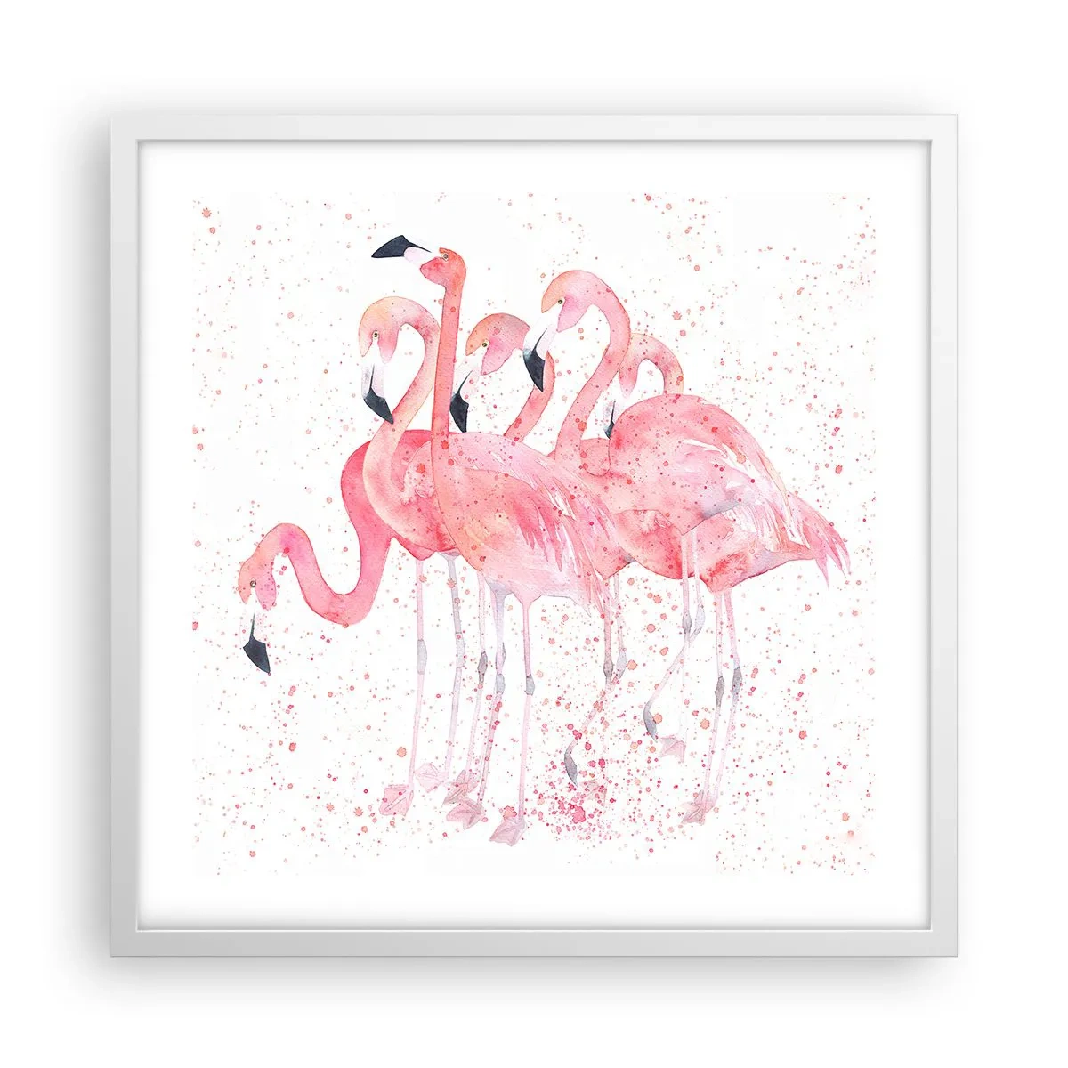 Affiche dans un cadre blanc - Poster - Ensemble rose - 50x50 cm