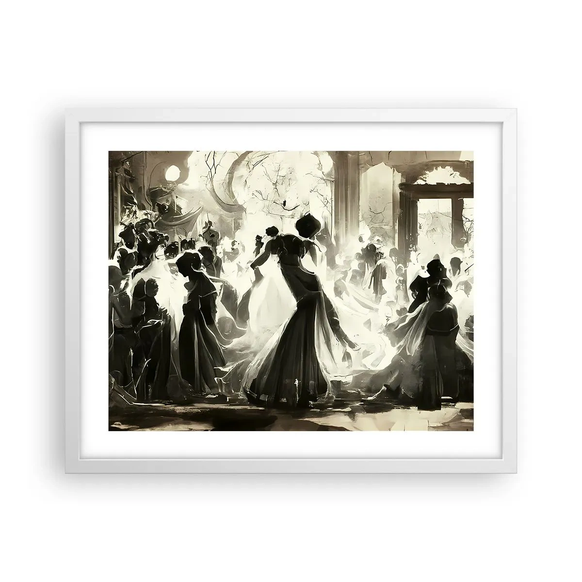 Affiche dans un cadre blanc - Poster - La grande mascarade - 50x40 cm