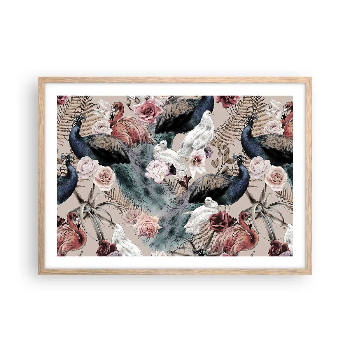 Affiche dans un chêne clair - Poster - Dans un jardin de palace - 70x50 cm