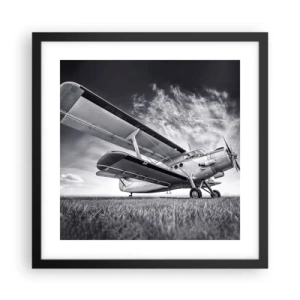 Affiche dans un cadre noir - Poster - Le pèlerin ailé - 40x40 cm