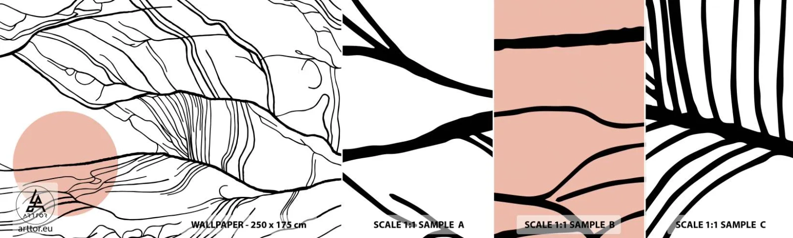 Échantillon de Papier Peint Autocollant Deluxe Sticker - Dans un réseau de brindilles - Abstraction, Graphique, Conception - 100x30 cm