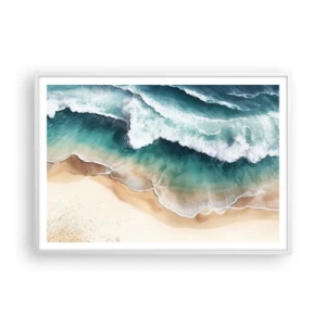 Affiche dans un cadre blanc - Poster - La rencontre éternelle - 100x70 cm