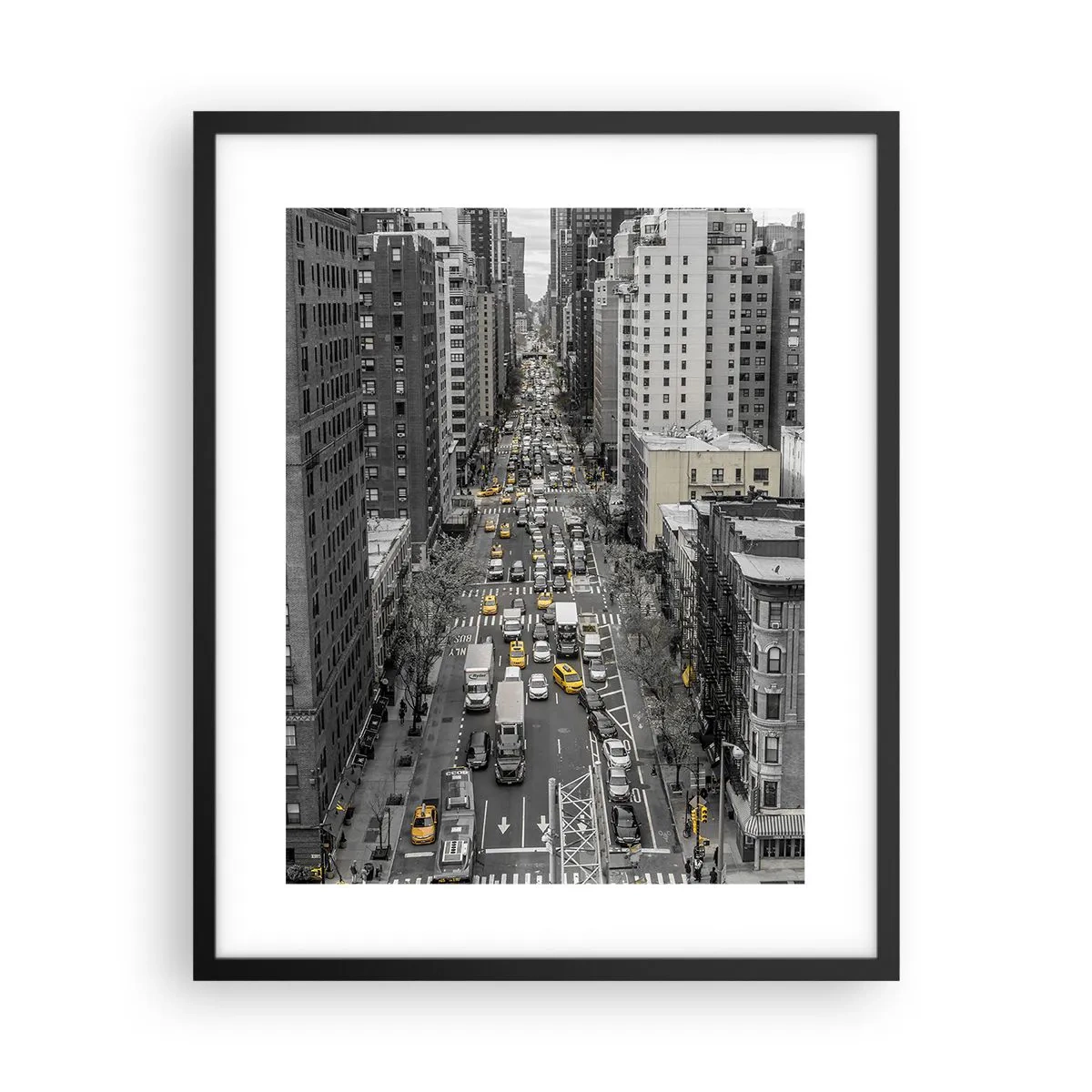 Affiche dans un cadre noir - Poster - La vie new-yorkaise - 40x50 cm