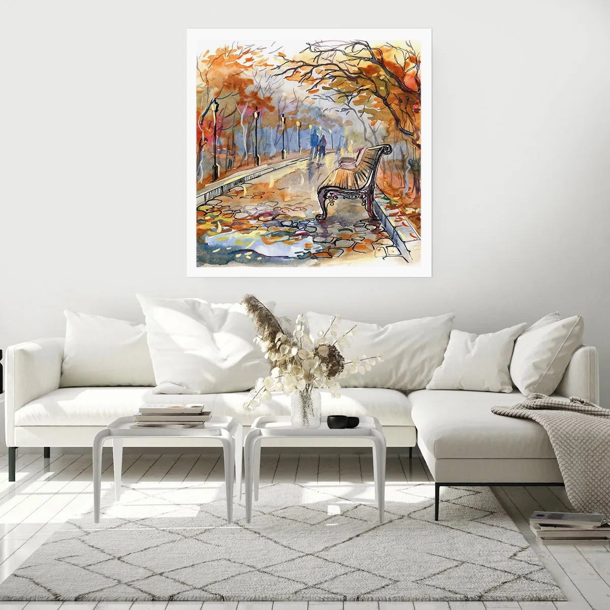 Affiche - Poster - Errer ensemble à l'automne - 60x60 cm