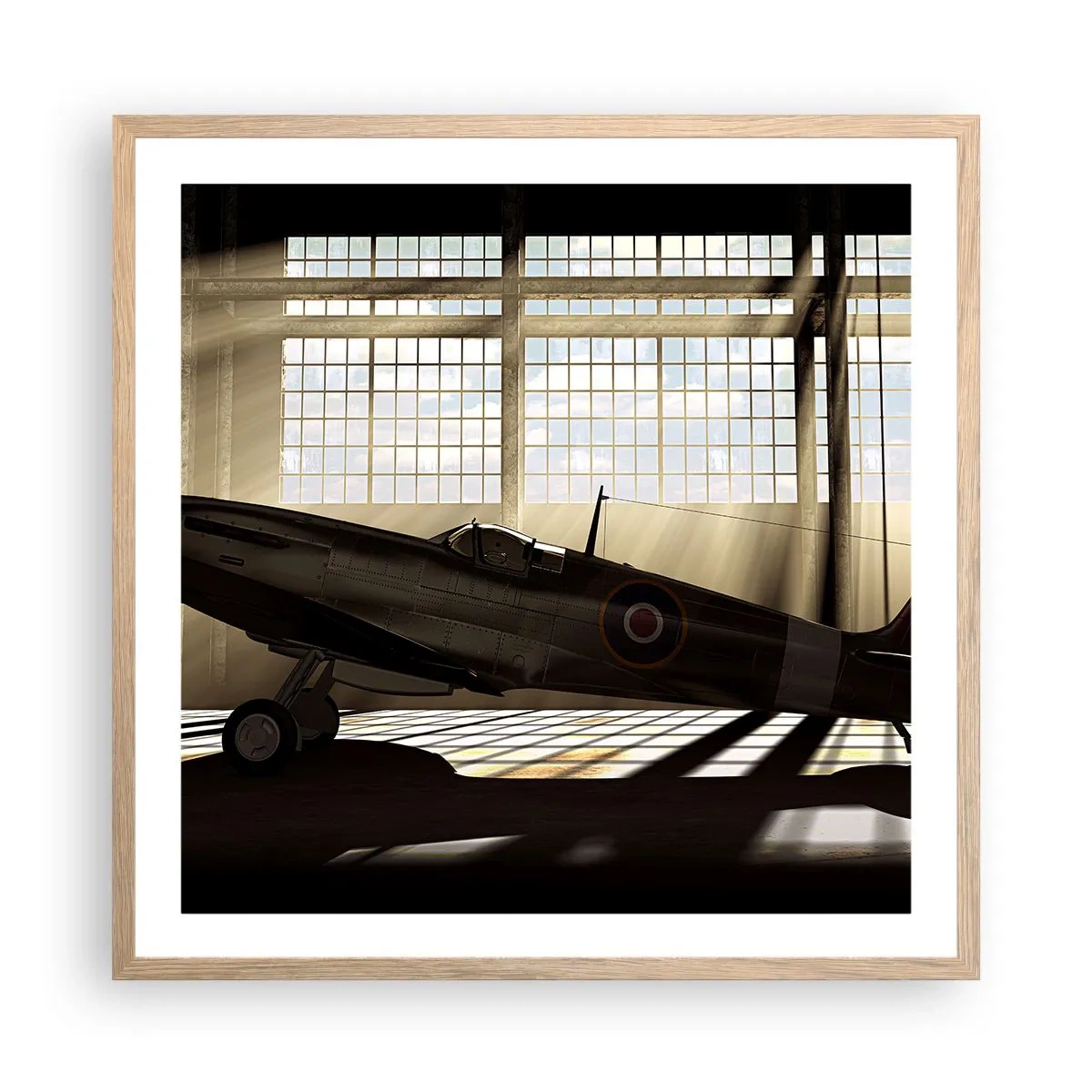 Affiche dans un chêne clair - Poster - Le repos du guerrier - 60x60 cm