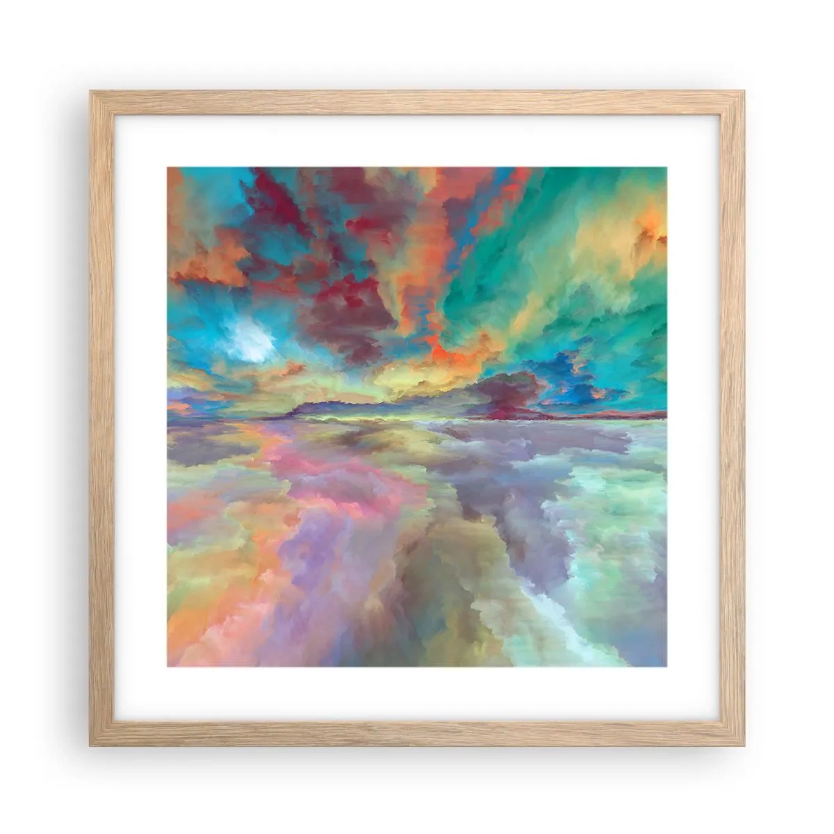 Affiche dans un chêne clair - Poster - Deux paradis - 40x40 cm