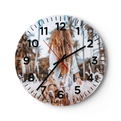 Horloge murale - Pendule murale - Né de peluches d'herbe - 40x40 cm