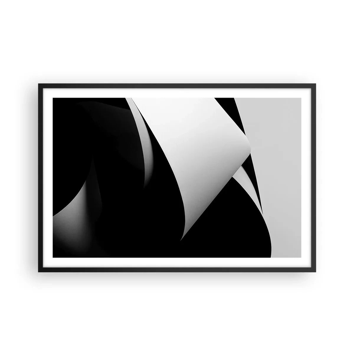 Affiche dans un cadre noir - Poster - Plans de lumière venus des profondeurs de l'ombre - 91x61 cm