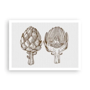 Affiche - Poster - Dessin d'art vintage d'un artichaut - 100x70cm - Leçon d’anatomie - Décoration murale moderne pour le salon et la chambre ARTTOR