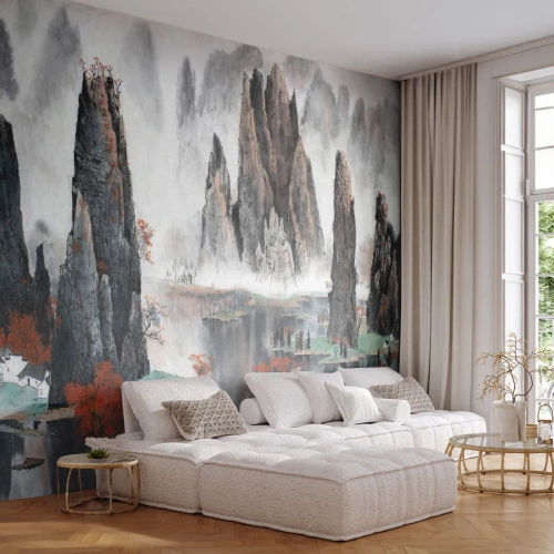 Papier Peint Photo Premium Canvas - De puissants gardiens - Abstraction, Fantaisie, Paysage - 350x256 cm