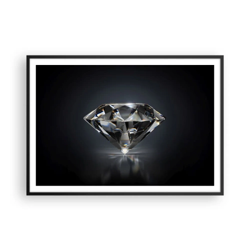 Affiche dans un cadre noir - Poster - Une interprétation artistique d'un diamant sur fond sombre - 100x70cm - La meilleure amie - Décoration murale moderne pour le salon et la chambre ARTTOR