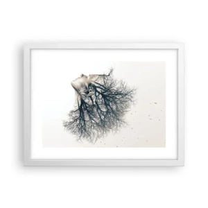 Affiche dans un cadre blanc - Poster - Écouter le murmure des arbres - 40x30 cm