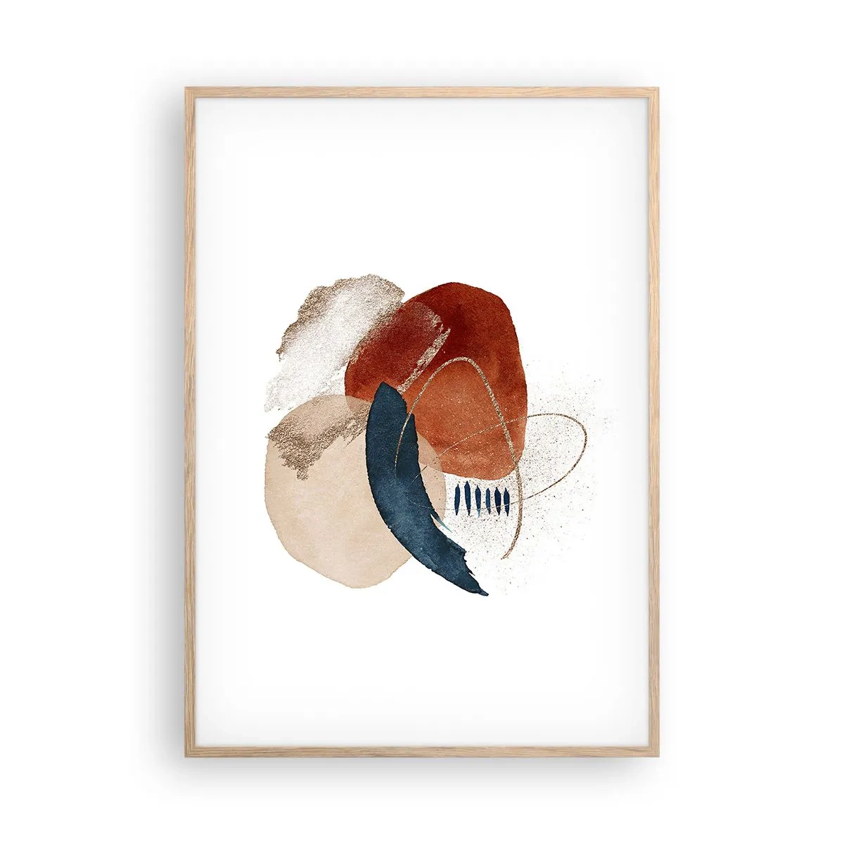 Affiche dans un chêne clair - Poster - Composition ovale - 70x100 cm