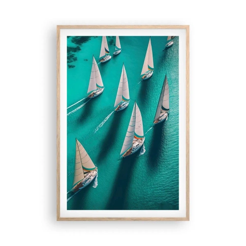 Affiche dans un chêne clair - Poster - Dans une compétition avec le vent - 61x91 cm