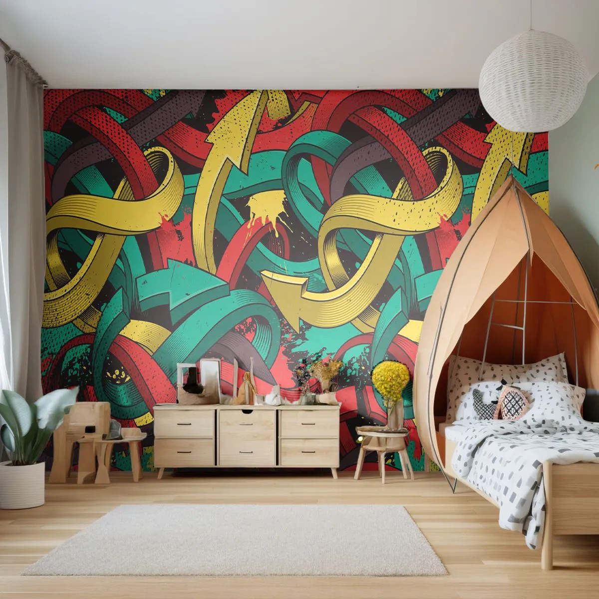 Papier peint sur mesure Premium Sand - Quel chemin vers le but ? - Abstraction, Morceau, BD