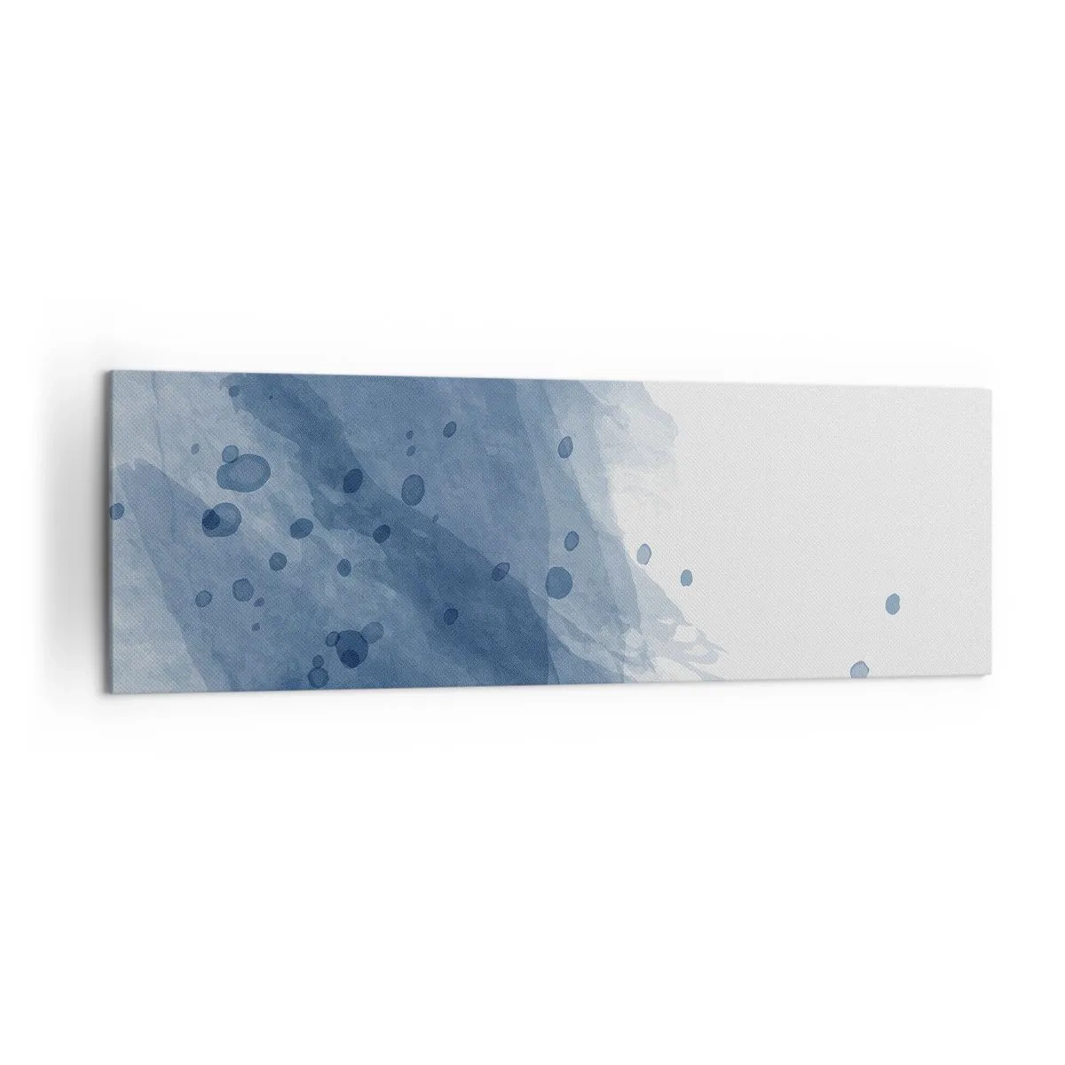 Impression sur toile - Image sur toile - Taches et stries abstraites dans des tons de bleu - 160x50cm - Tulle bleu - Décoration murale moderne pour le salon et la chambre ARTTOR