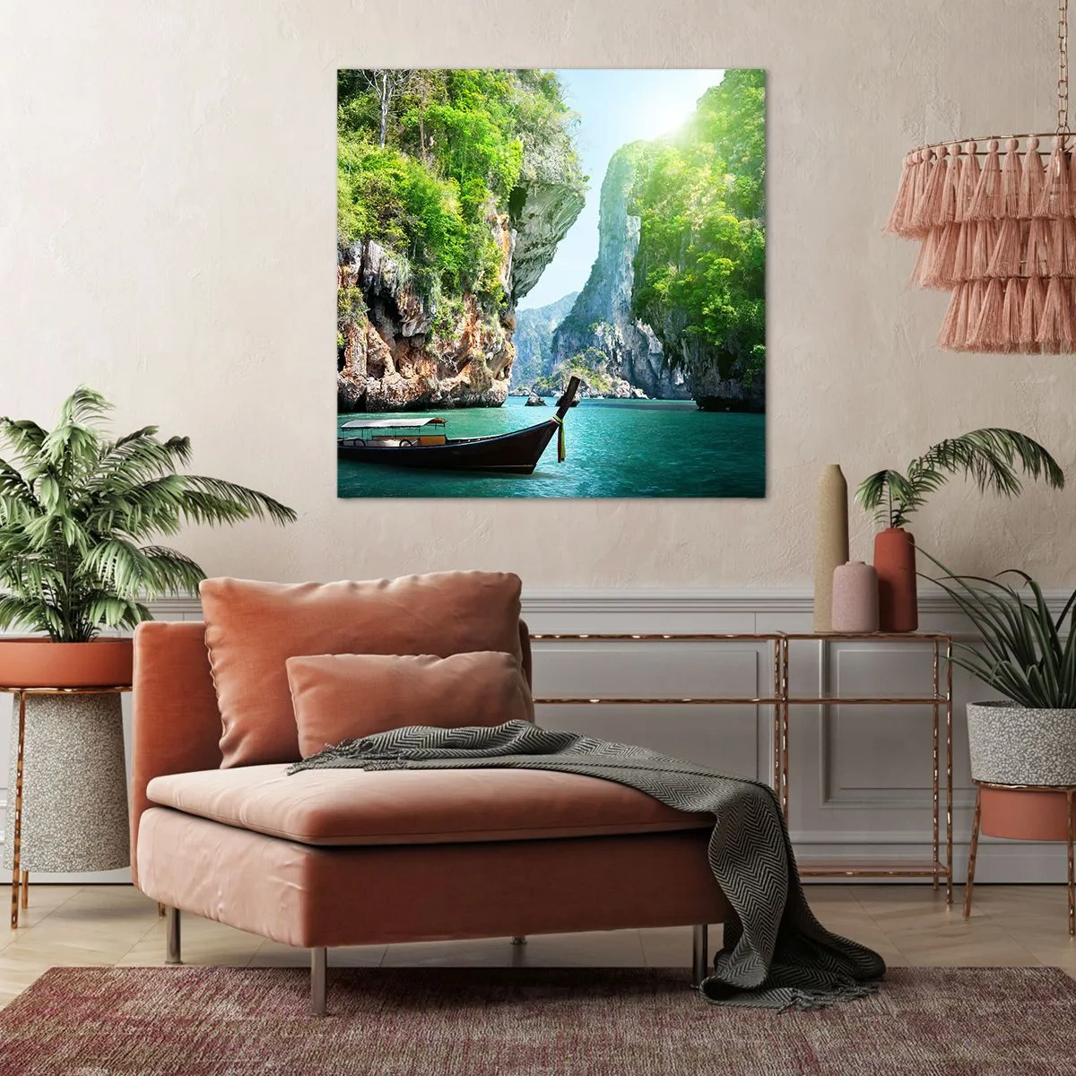 Impression sur toile - Image sur toile - Une invitation à un voyage exotique - 30x30 cm