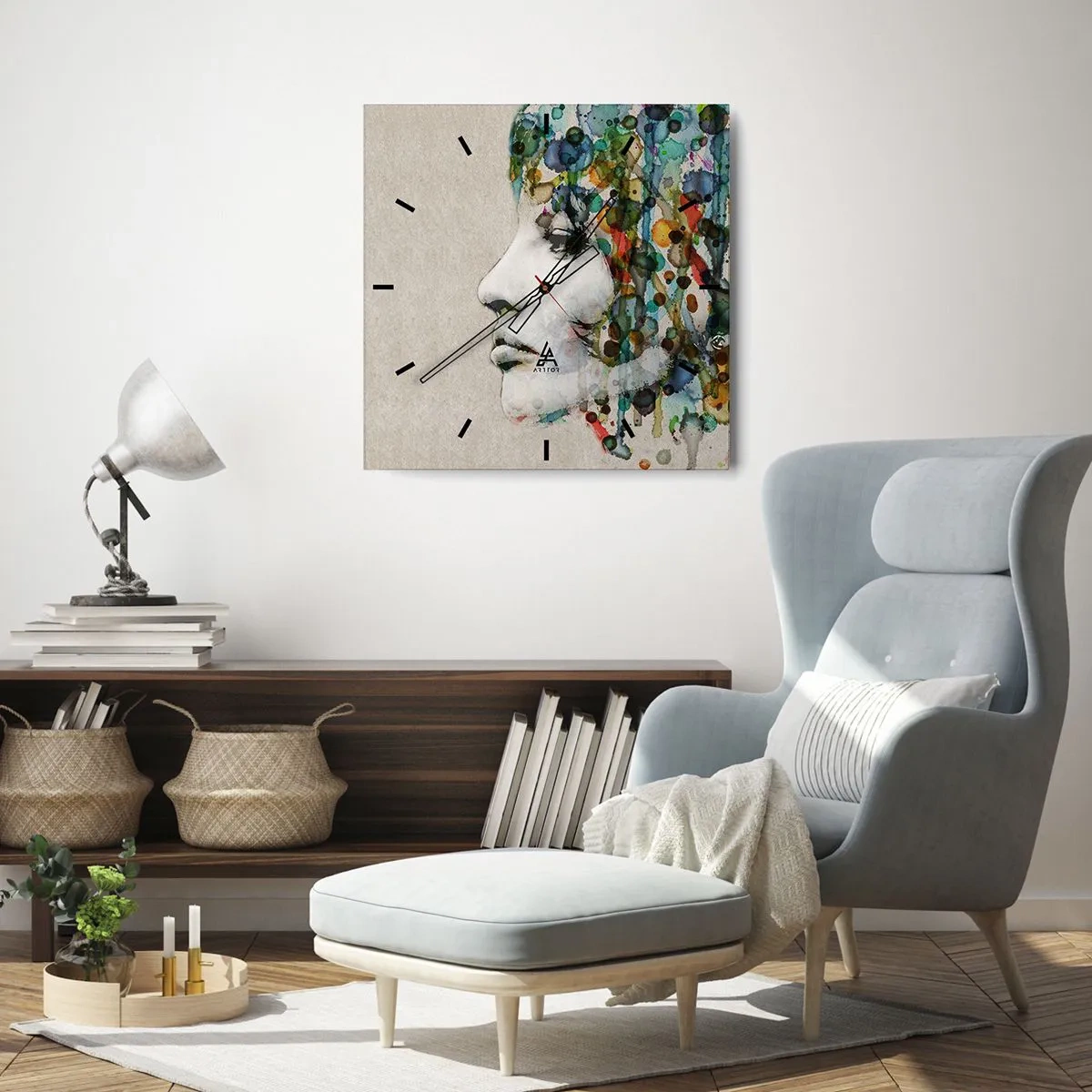 Horloge murale - Pendule murale - Elle est sortie de la grisaille - 30x30 cm