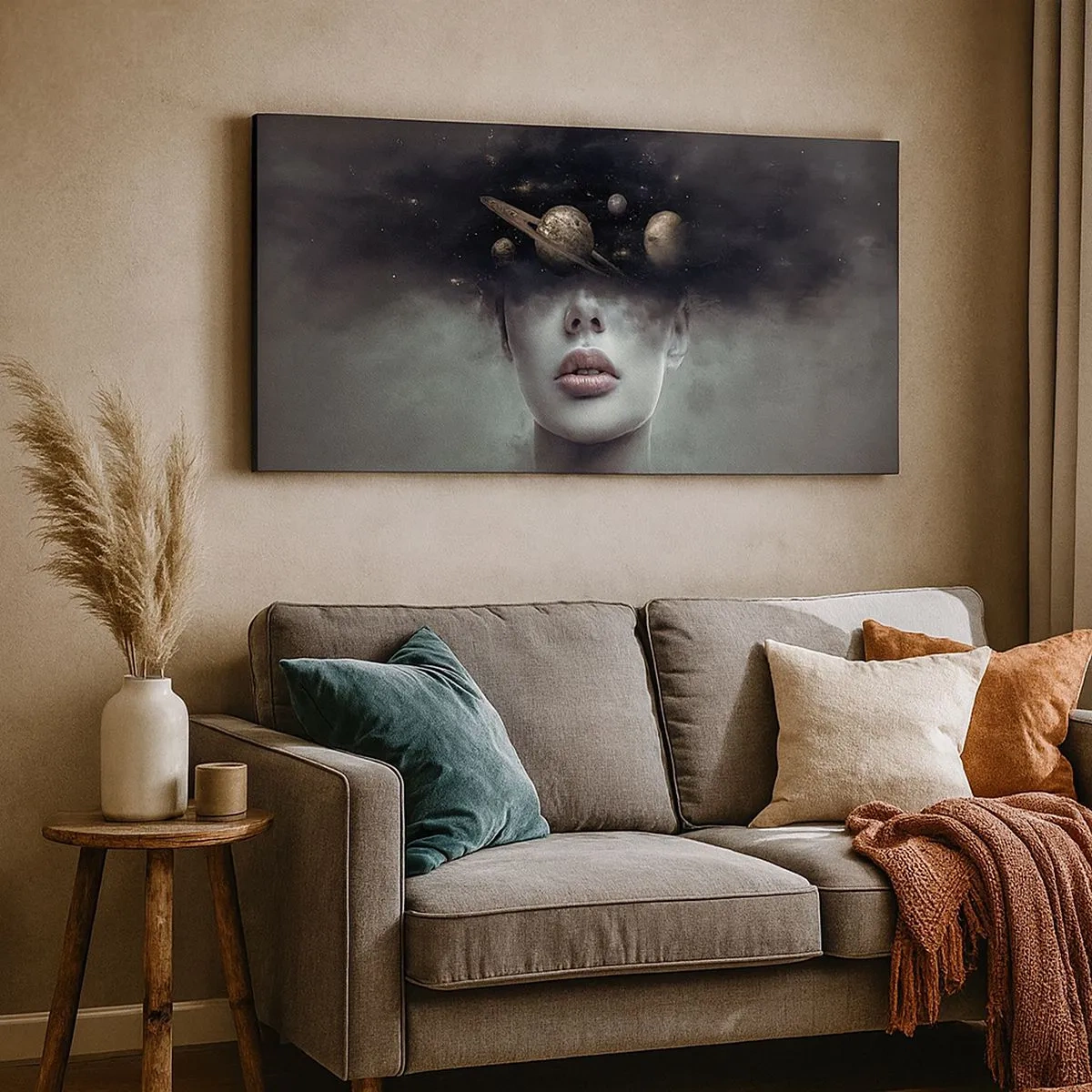 Impression sur toile - Image sur toile - Et les planètes deviennent folles... - 100x40 cm