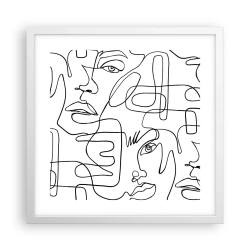 Affiche dans un cadre blanc - Poster - Dans des émotions enchevêtrées - 40x40 cm
