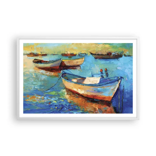 Affiche dans un cadre blanc - Poster - Dans la baie du sud - 91x61 cm