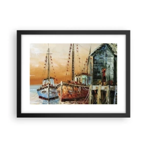 Affiche dans un cadre noir - Poster - Retour tranquille - 40x30 cm