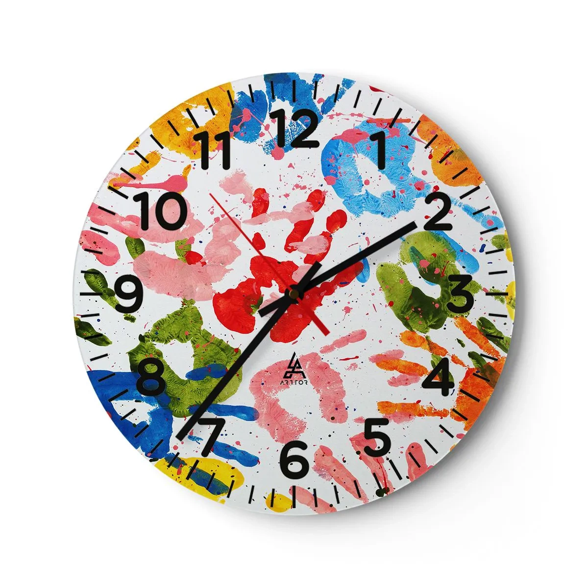 Horloge murale - Pendule murale - Suivez les traces - 30x30 cm