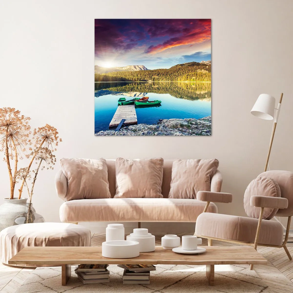 Impression sur toile - Image sur toile - Aussi lisse qu'un miroir au-dessus de l'eau - 40x40 cm