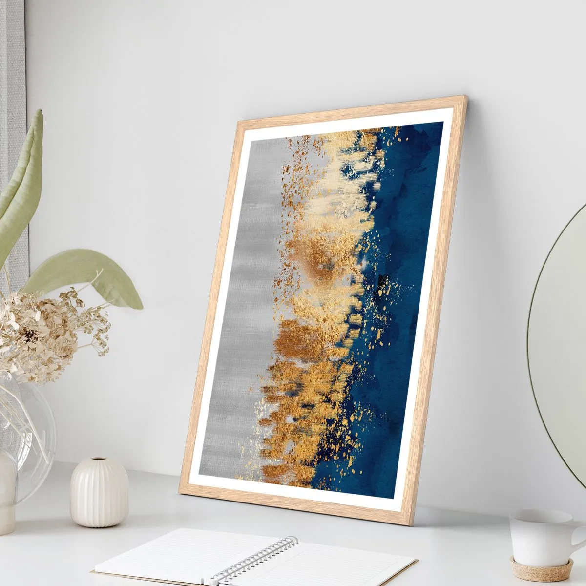 Affiche dans un chêne clair - Poster - Une composition moderne et pétillante - 30x40 cm