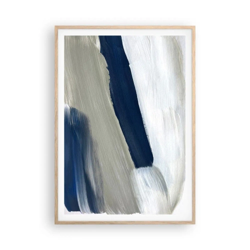 Affiche dans un chêne clair - Poster - Rencontre avec la blancheur - 70x100 cm