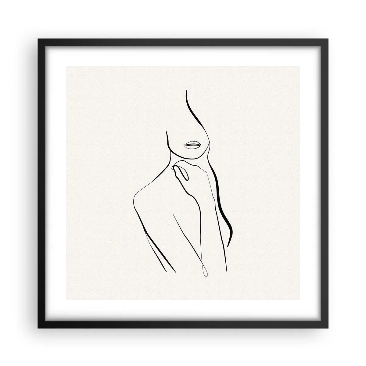 Affiche dans un cadre noir - Poster - Vague de mélancolie - 50x50 cm