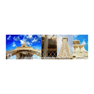 Échantillon de Papier Peint Premium Canvas - Atteindre le ciel et les nuages - Ville, Paris, tour Eiffel - 100x30 cm