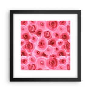Affiche dans un cadre noir - Poster - Roses en-haut et en-bas - 30x30 cm