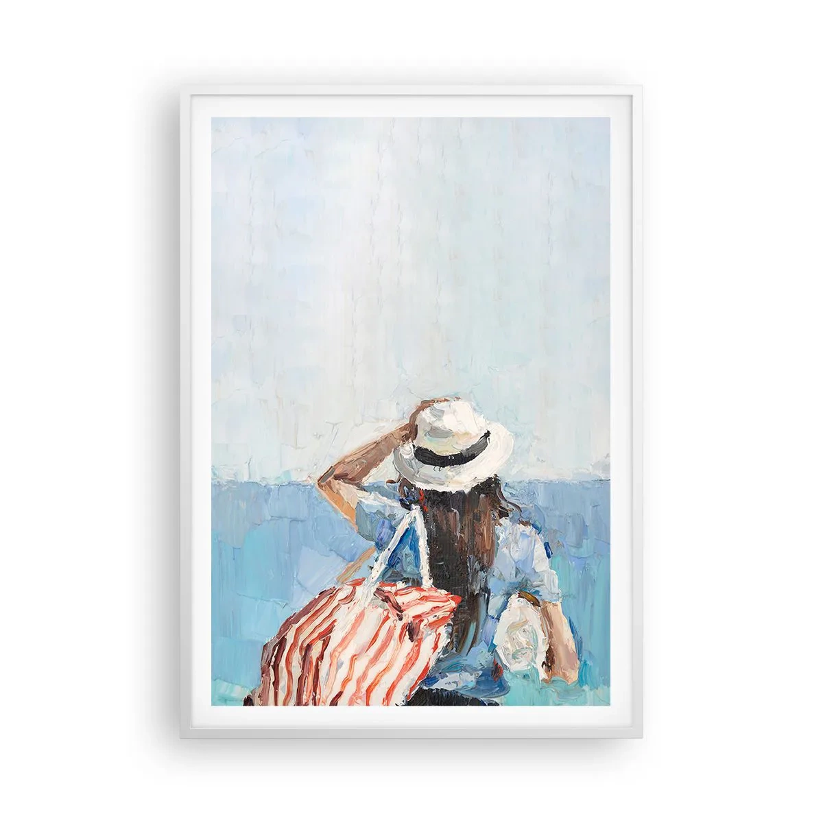 Affiche dans un cadre blanc - Poster - Bienvenue à vos vacances - 70x100 cm