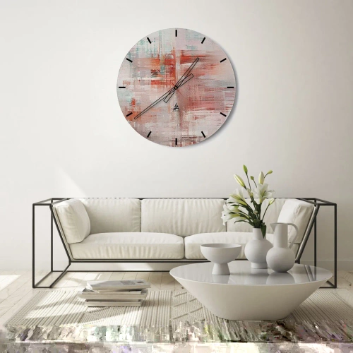 Horloge murale - Pendule murale - Brumeux. Mais rose - 30x30 cm
